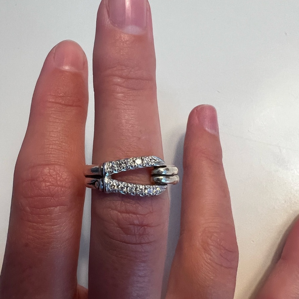 Pavé Bamboo Sterling Silver John Hardy Ring